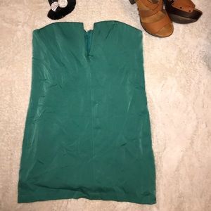 Strapless Green Mini Dress